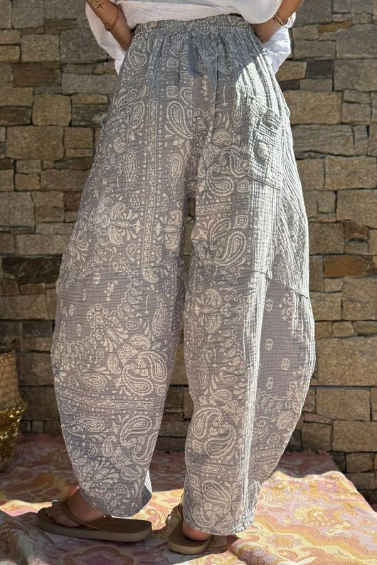 Hush Pillow Cotton Bandana B Classic Barrel Pant Cloud Grey